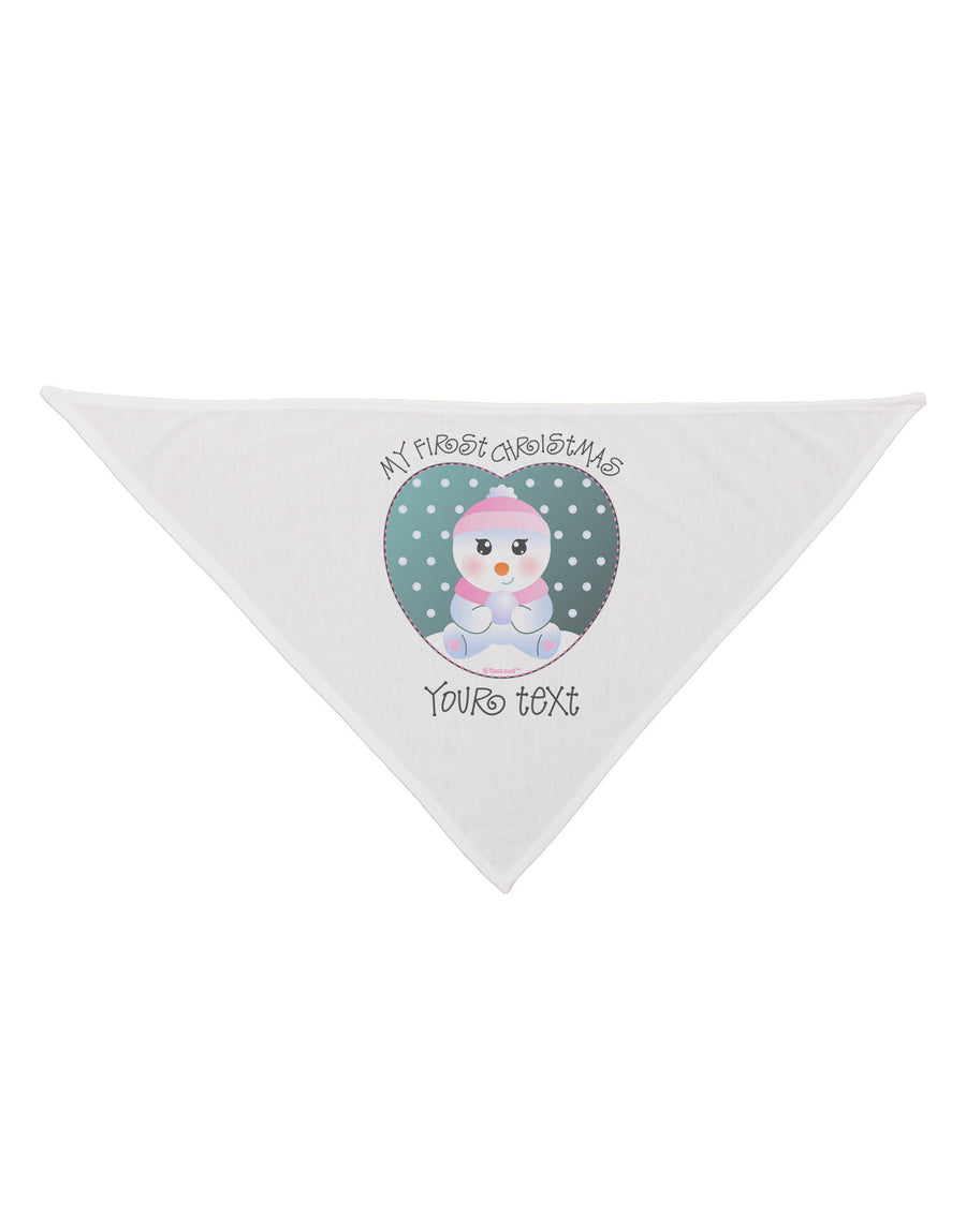 Personalized My First Christmas Snowbaby Girl Dog Bandana 26-Dog Bandana-TooLoud-White-One-Size-Fits-Most-Davson Sales