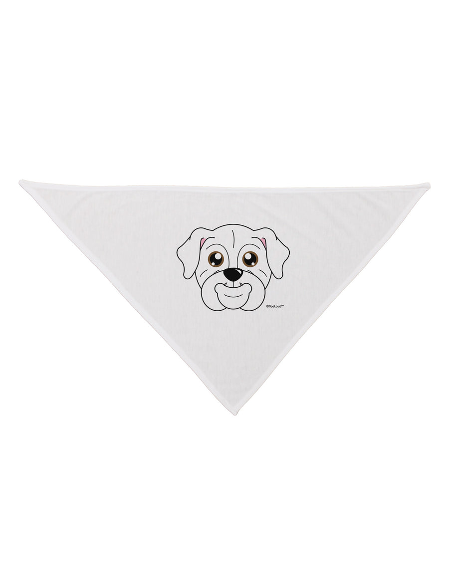 Cute Bulldog - White Dog Bandana 26 by TooLoud-Dog Bandana-TooLoud-White-One-Size-Fits-Most-Davson Sales