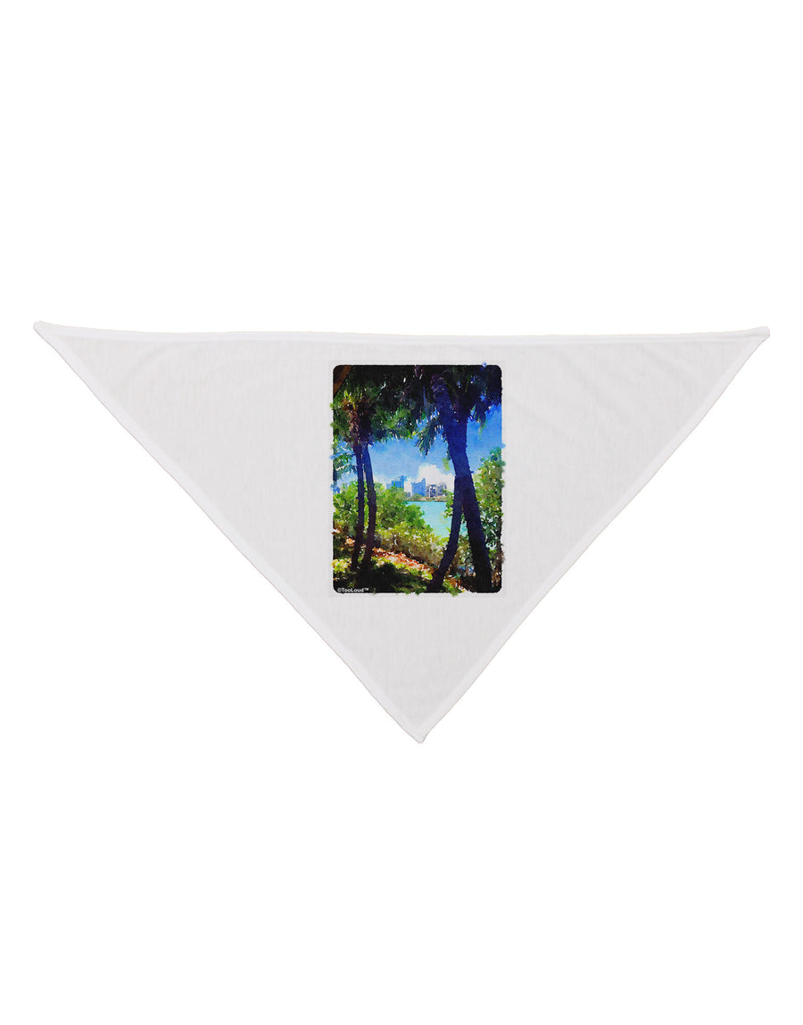 TooLoud Tropical Skyline Dog Bandana 26-Dog Bandana-TooLoud-White-One-Size-Fits-Most-Davson Sales