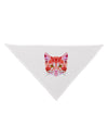 Geometric Kitty Red Dog Bandana 26-Dog Bandana-TooLoud-White-One-Size-Fits-Most-Davson Sales