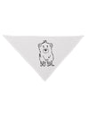 Baby Bear Printed White Dog Bandana 26 Inch Tooloud