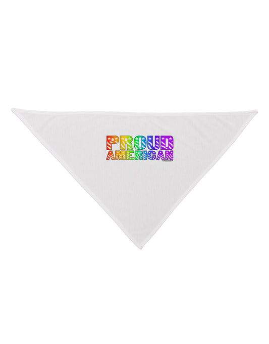Proud American Rainbow Text Dog Bandana 26 by TooLoud-Dog Bandana-TooLoud-White-One-Size-Fits-Most-Davson Sales