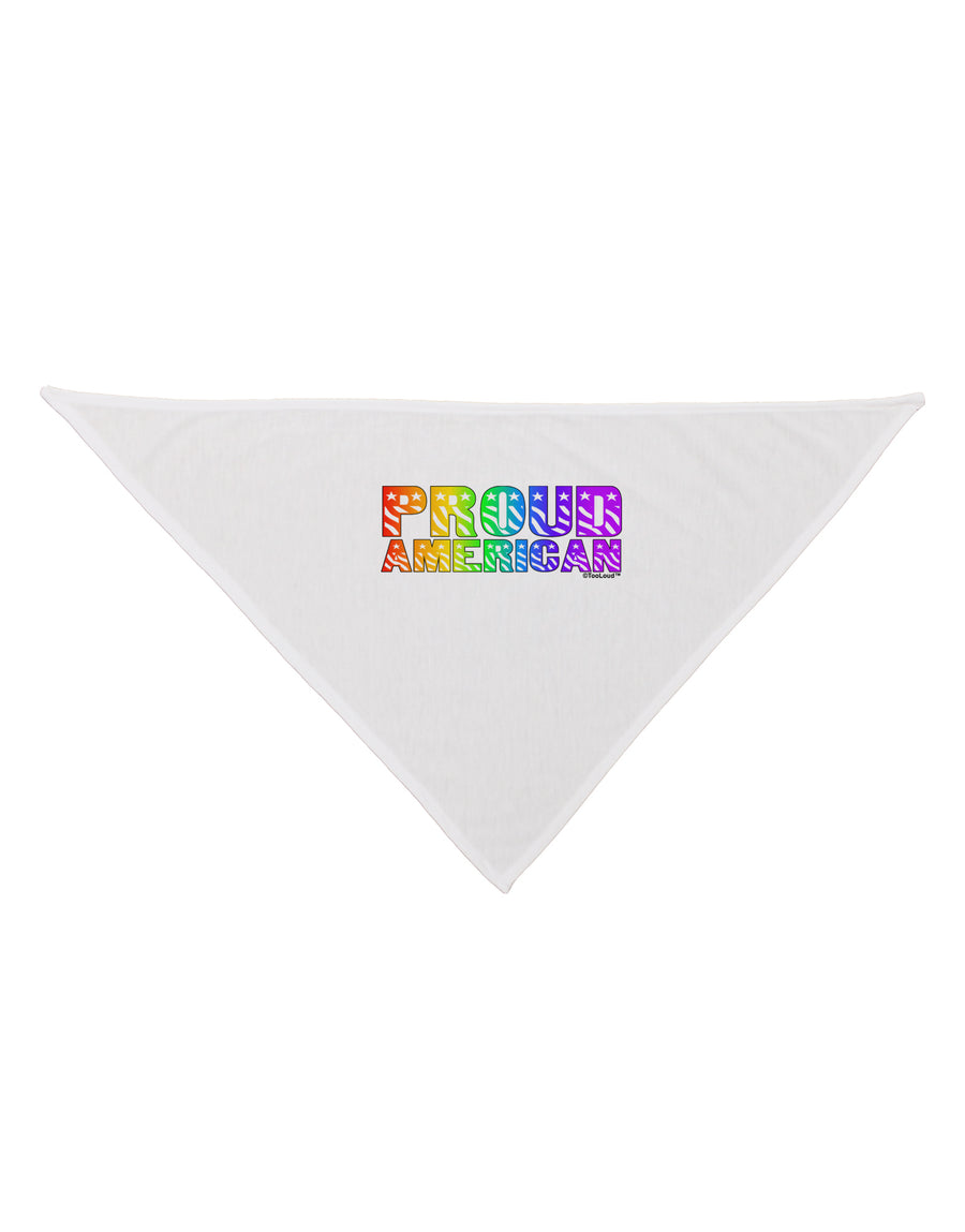 Proud American Rainbow Text Dog Bandana 26 by TooLoud-Dog Bandana-TooLoud-White-One-Size-Fits-Most-Davson Sales