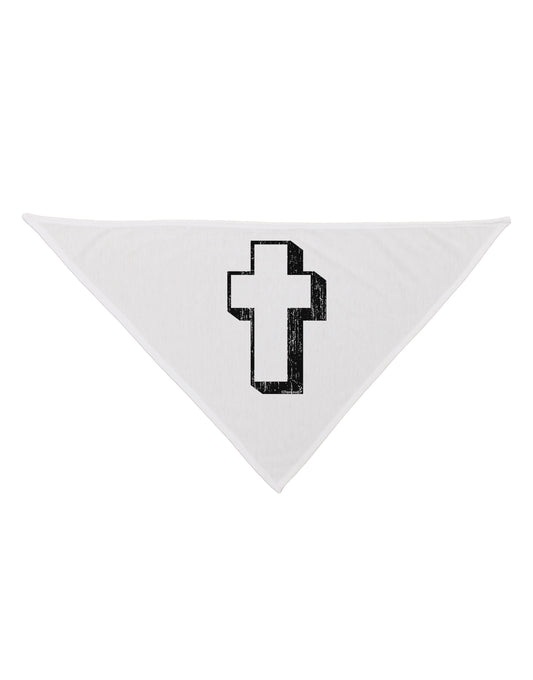 Simple Cross Design Black Distressed Dog Bandana 26 by TooLoud-Dog Bandana-TooLoud-White-One-Size-Fits-Most-Davson Sales