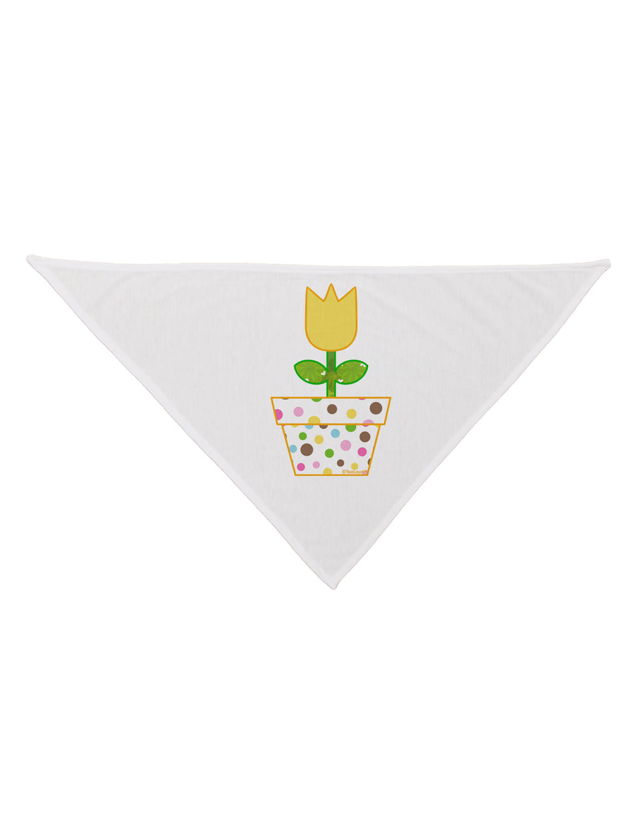 Easter Tulip Design - Yellow Dog Bandana 26 by TooLoud-Dog Bandana-TooLoud-White-One-Size-Fits-Most-Davson Sales