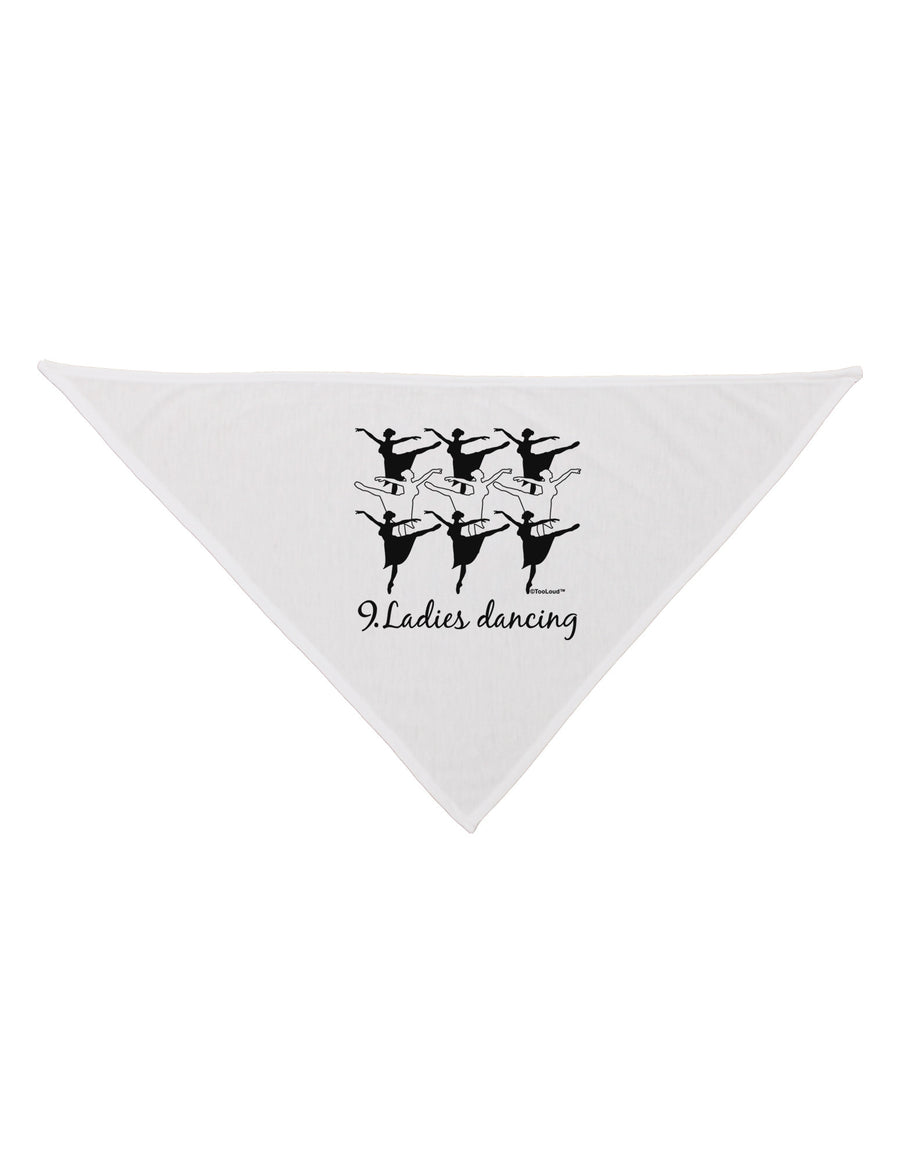 Nine Ladies Dancing Text Dog Bandana 26-Dog Bandana-TooLoud-White-One-Size-Fits-Most-Davson Sales