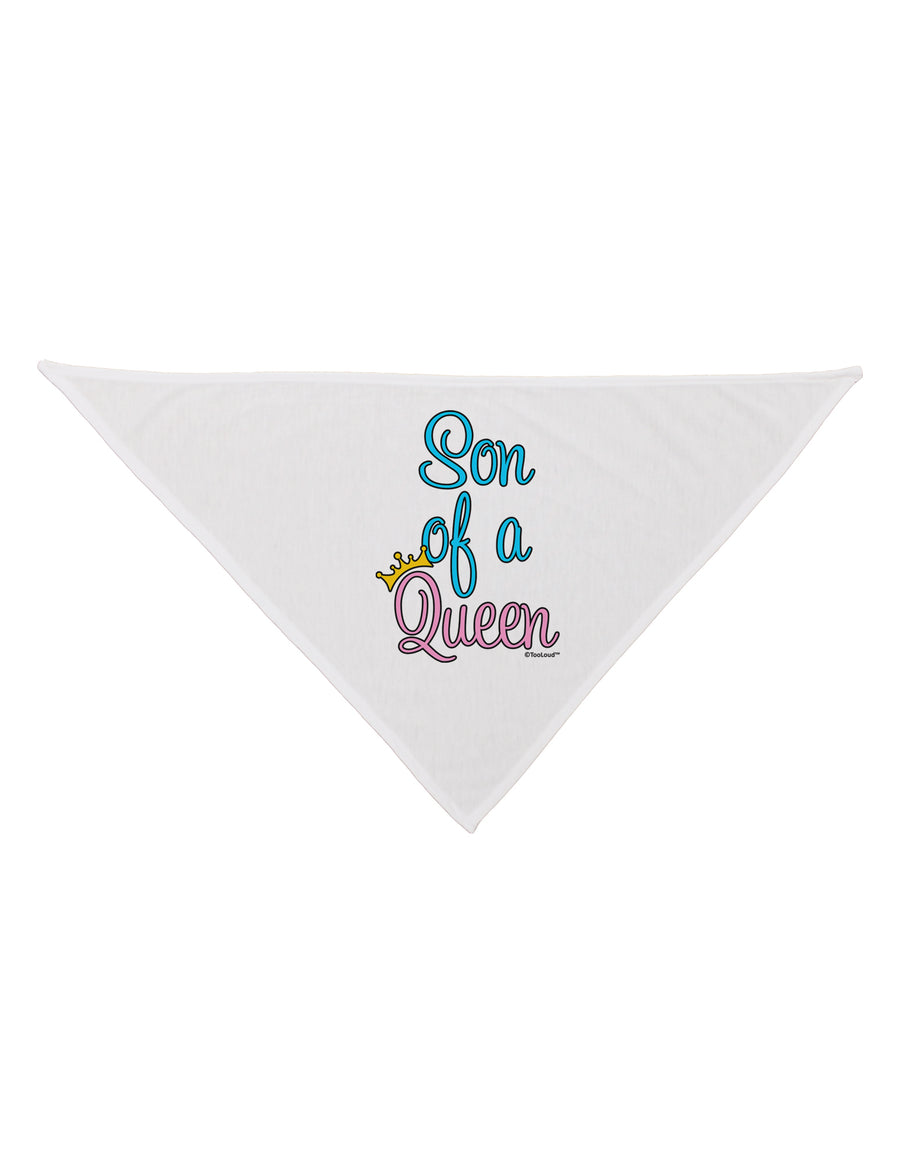 Son of a Queen - Matching Mom and Son Design Dog Bandana 26 by TooLoud-Dog Bandana-TooLoud-White-One-Size-Fits-Most-Davson Sales