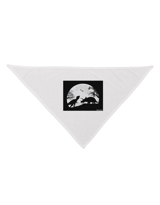T-Rex and Triceratops Silhouettes Design Dog Bandana 26 by TooLoud-Dog Bandana-TooLoud-White-One-Size-Fits-Most-Davson Sales