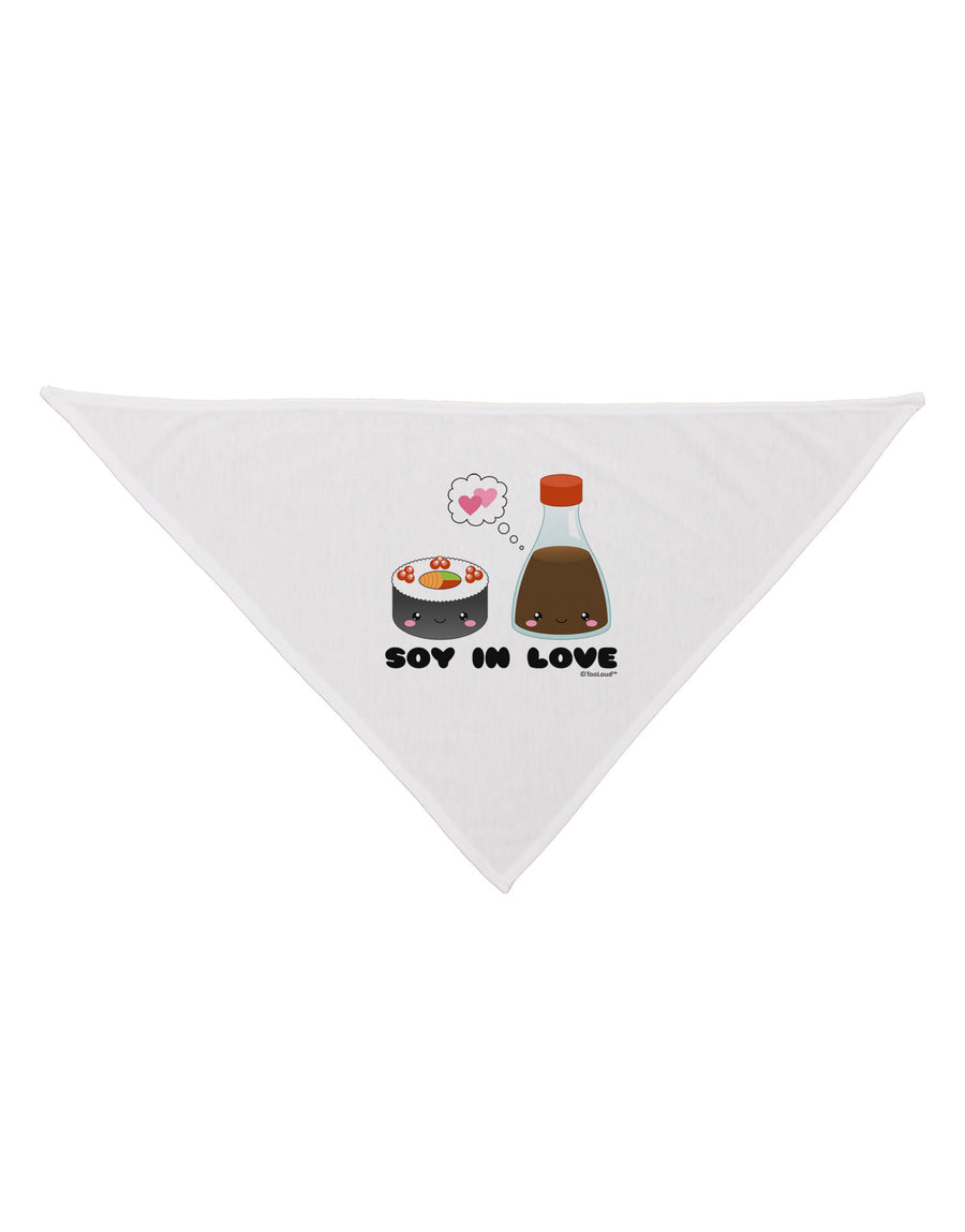 Cute Sushi and Soy Sauce - Soy In Love Dog Bandana 26 by TooLoud-Dog Bandana-TooLoud-White-One-Size-Fits-Most-Davson Sales