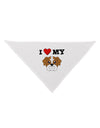 I Heart My - Cute Bulldog - Red Dog Bandana 26 by TooLoud-Dog Bandana-TooLoud-White-One-Size-Fits-Most-Davson Sales