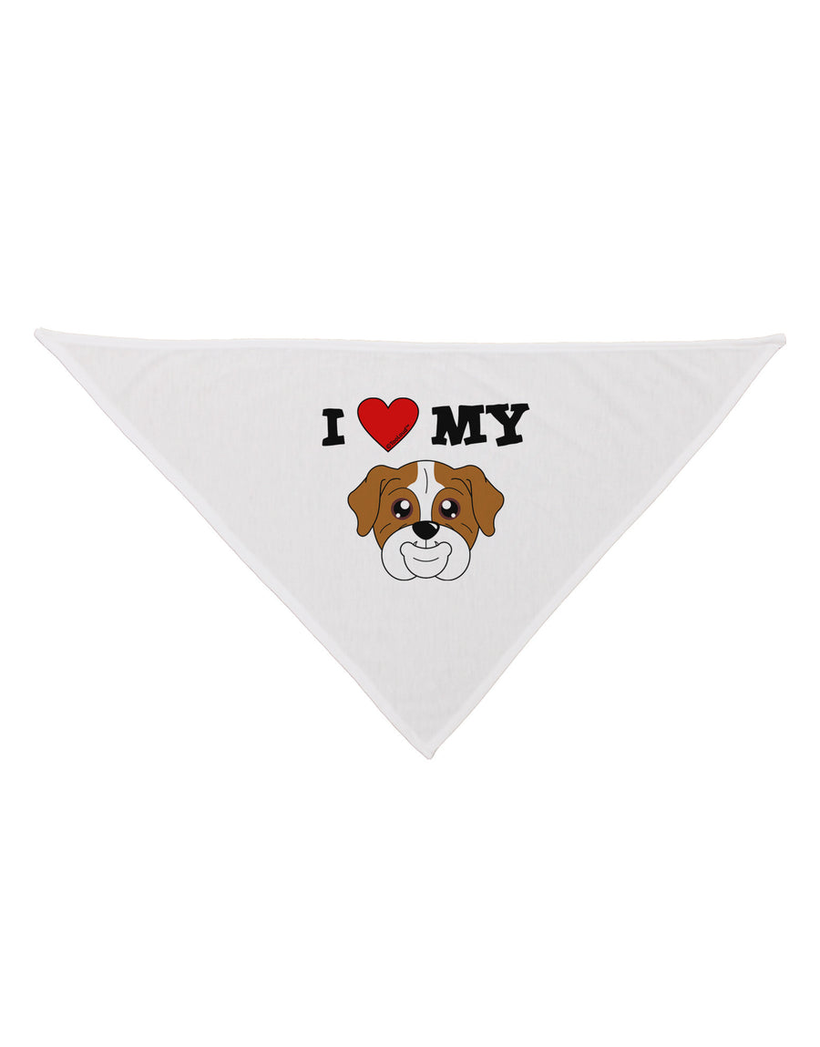 I Heart My - Cute Bulldog - Red Dog Bandana 26 by TooLoud-Dog Bandana-TooLoud-White-One-Size-Fits-Most-Davson Sales