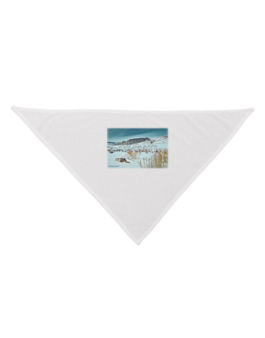 CO Snow Scene Text Dog Bandana 26-Dog Bandana-TooLoud-White-One-Size-Fits-Most-Davson Sales