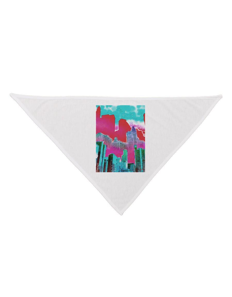 Chicago Abstract 2 Watercolor Dog Bandana 26-Dog Bandana-TooLoud-White-One-Size-Fits-Most-Davson Sales