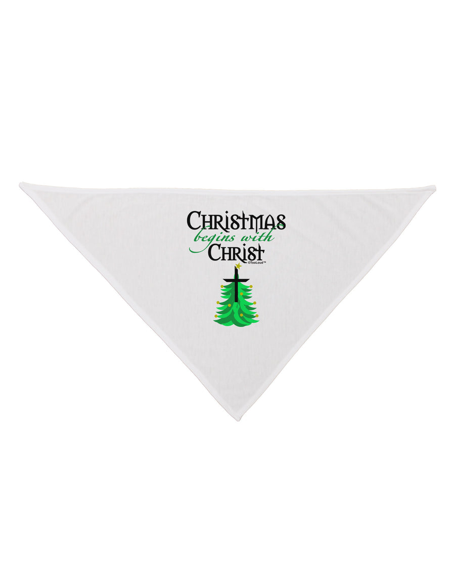 Begins With Christ Dog Bandana 26-Dog Bandana-TooLoud-White-One-Size-Fits-Most-Davson Sales