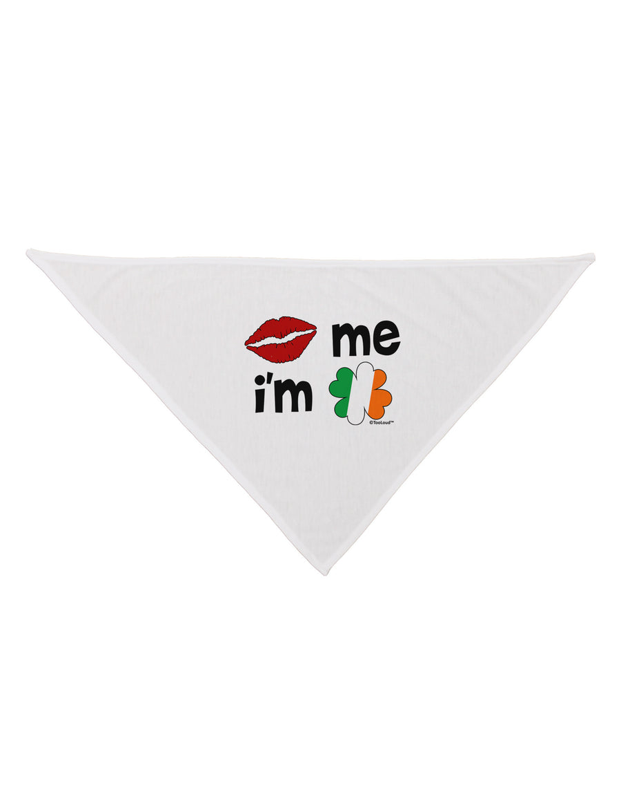 Kiss and Irish Flag Shamrock - Kiss Me I'm Irish Dog Bandana 26 by TooLoud-Dog Bandana-TooLoud-White-One-Size-Fits-Most-Davson Sales