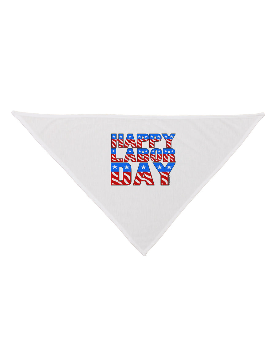 Happy Labor Day ColorText Dog Bandana 26-Dog Bandana-TooLoud-White-One-Size-Fits-Most-Davson Sales