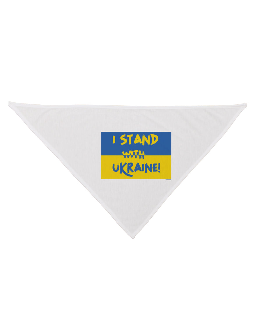 I stand with Ukraine Flag Printed White Dog Bandana 26 Inch Tooloud
