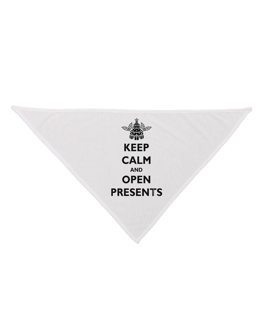 Keep Calm and Open Presents Christmas Dog Bandana 26-Dog Bandana-TooLoud-White-One-Size-Fits-Most-Davson Sales