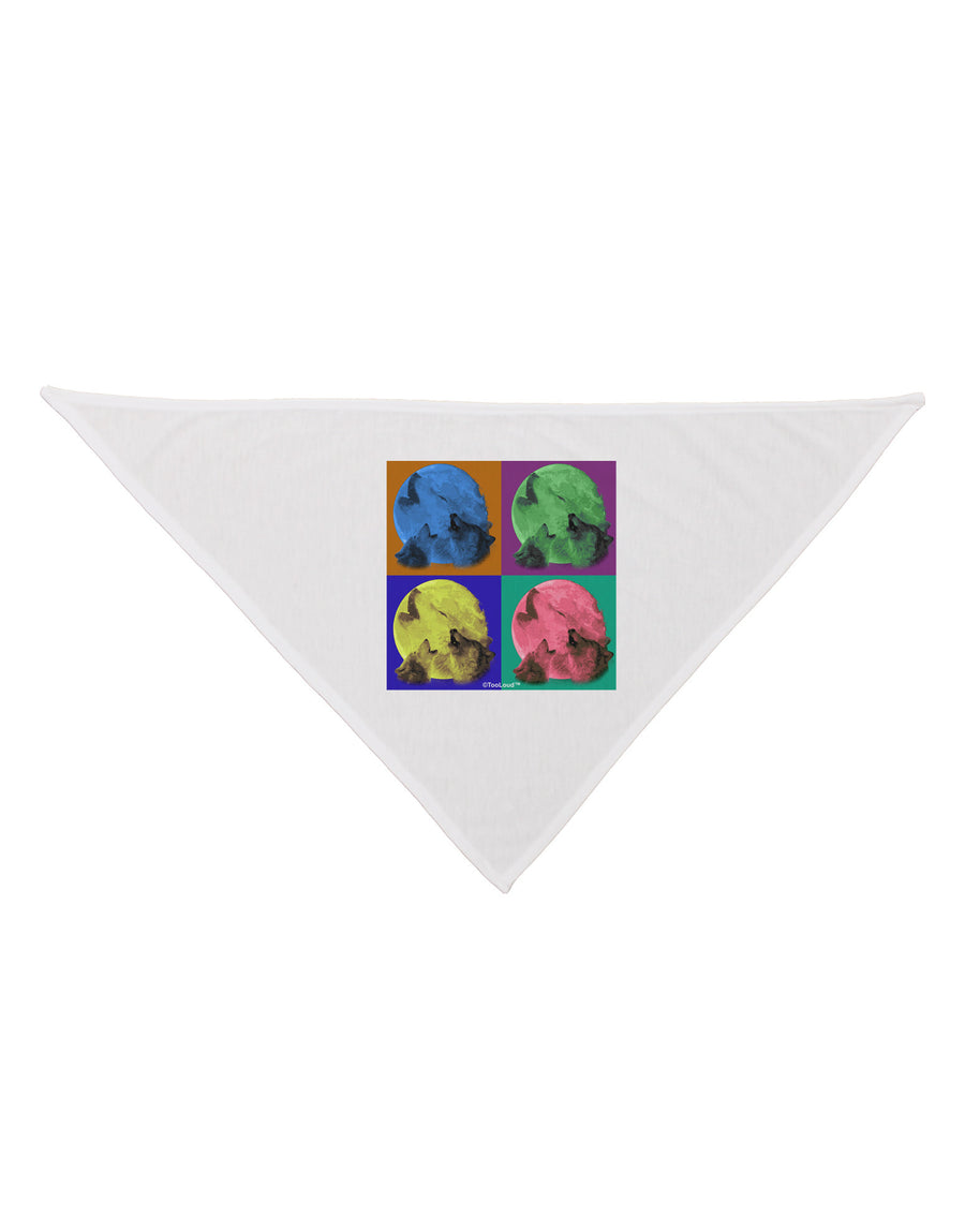 Three Wolves Howling - Pop-Art #2 Dog Bandana 26 by TooLoud-Dog Bandana-TooLoud-White-One-Size-Fits-Most-Davson Sales