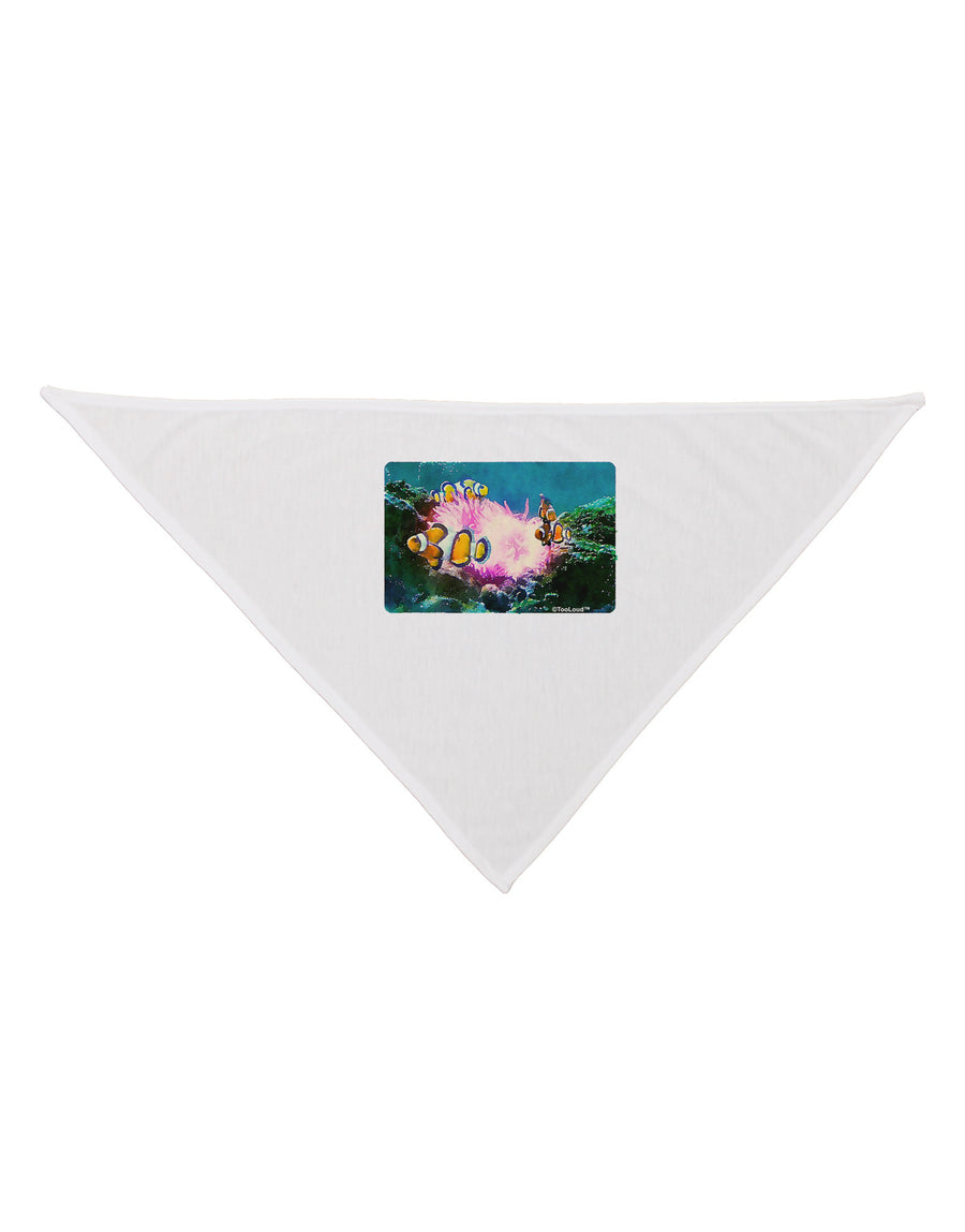 Clownfish Watercolor Dog Bandana 26-Dog Bandana-TooLoud-White-One-Size-Fits-Most-Davson Sales