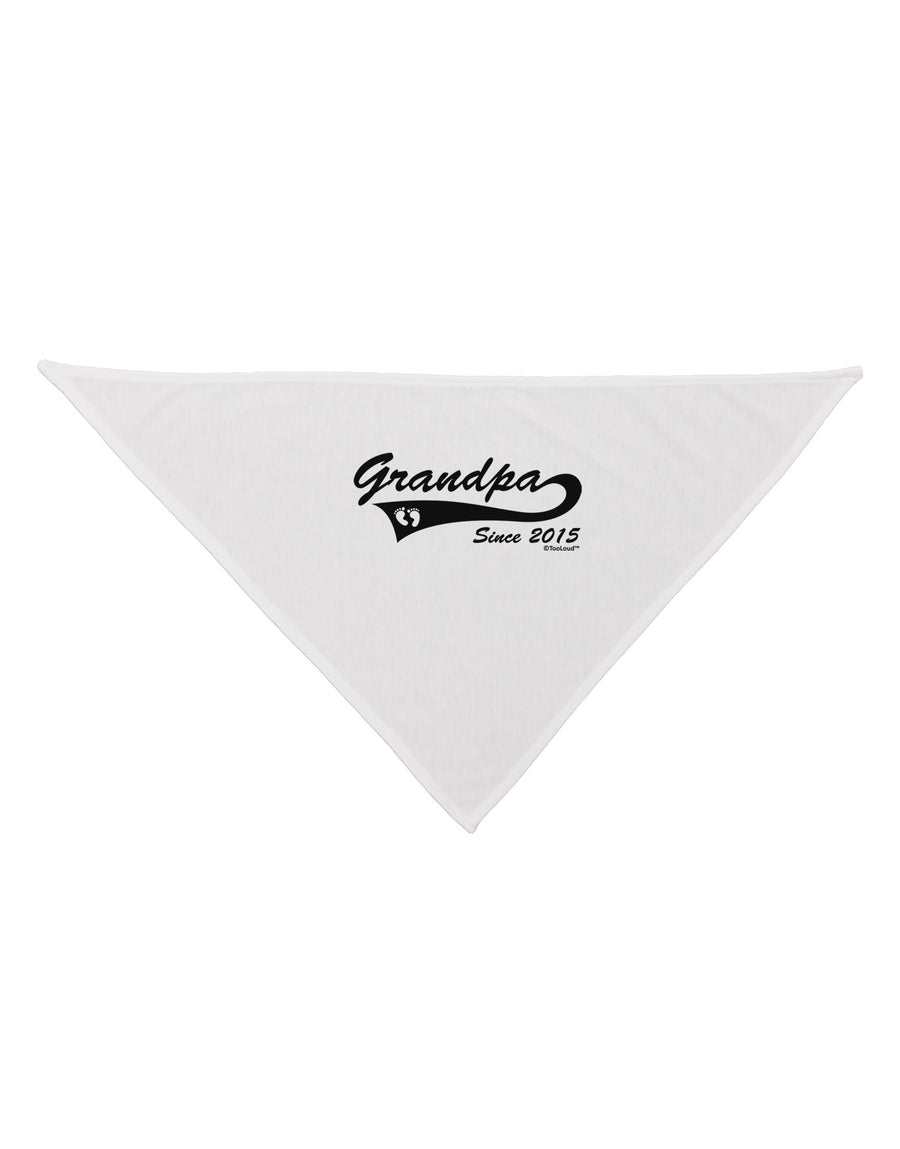 Grandpa Since 2015 Dog Bandana 26 by TooLoud-Dog Bandana-TooLoud-White-One-Size-Fits-Most-Davson Sales