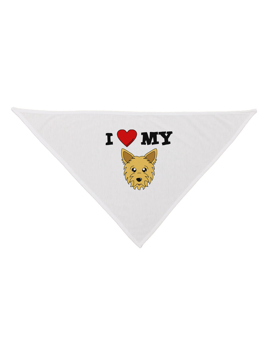 I Heart My - Cute Yorkshire Terrier Yorkie Dog Dog Bandana 26 by TooLoud-Dog Bandana-TooLoud-White-One-Size-Fits-Most-Davson Sales