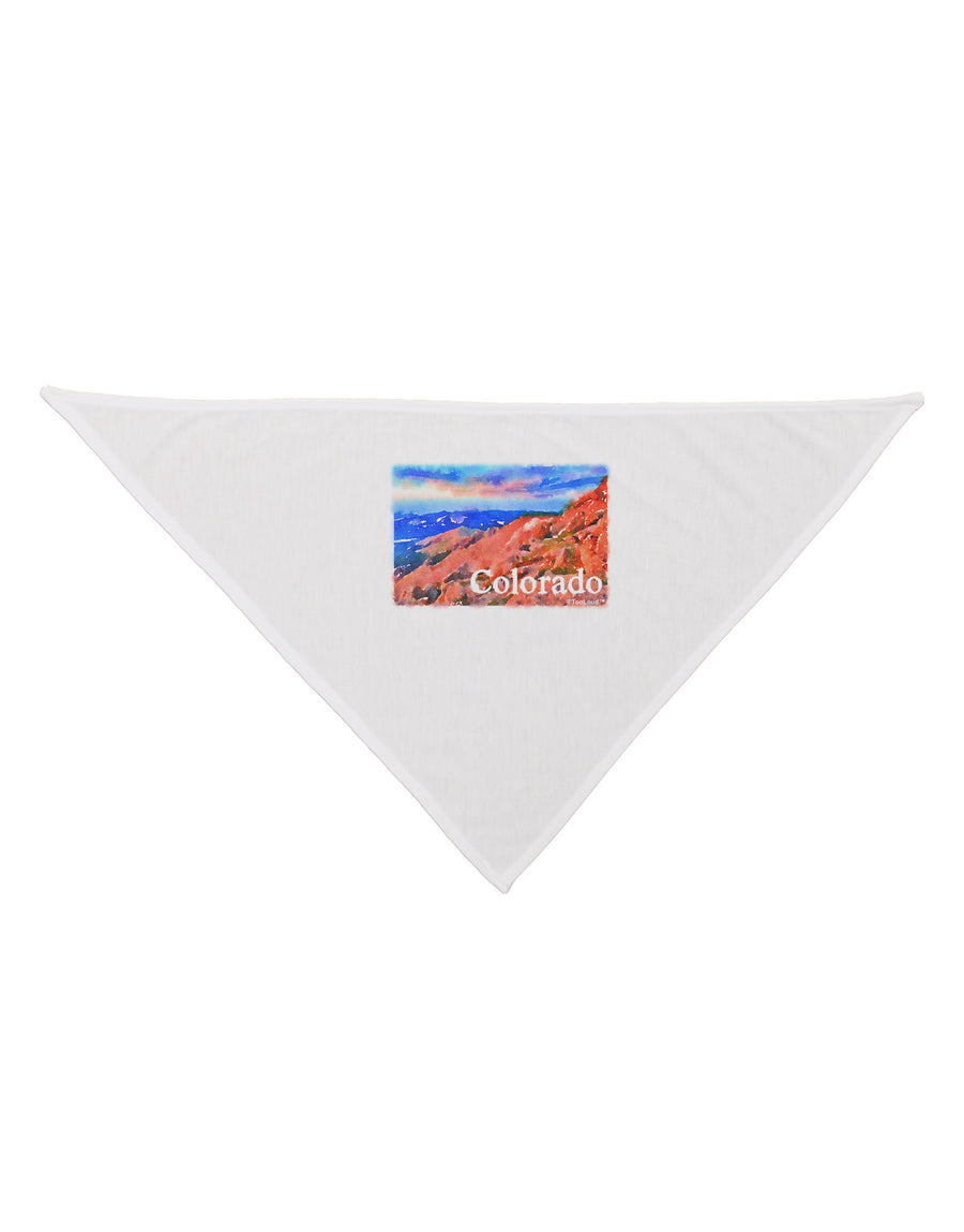 Colorado Mtn Sunset Soaked WaterColor Dog Bandana 26-Dog Bandana-TooLoud-White-One-Size-Fits-Most-Davson Sales