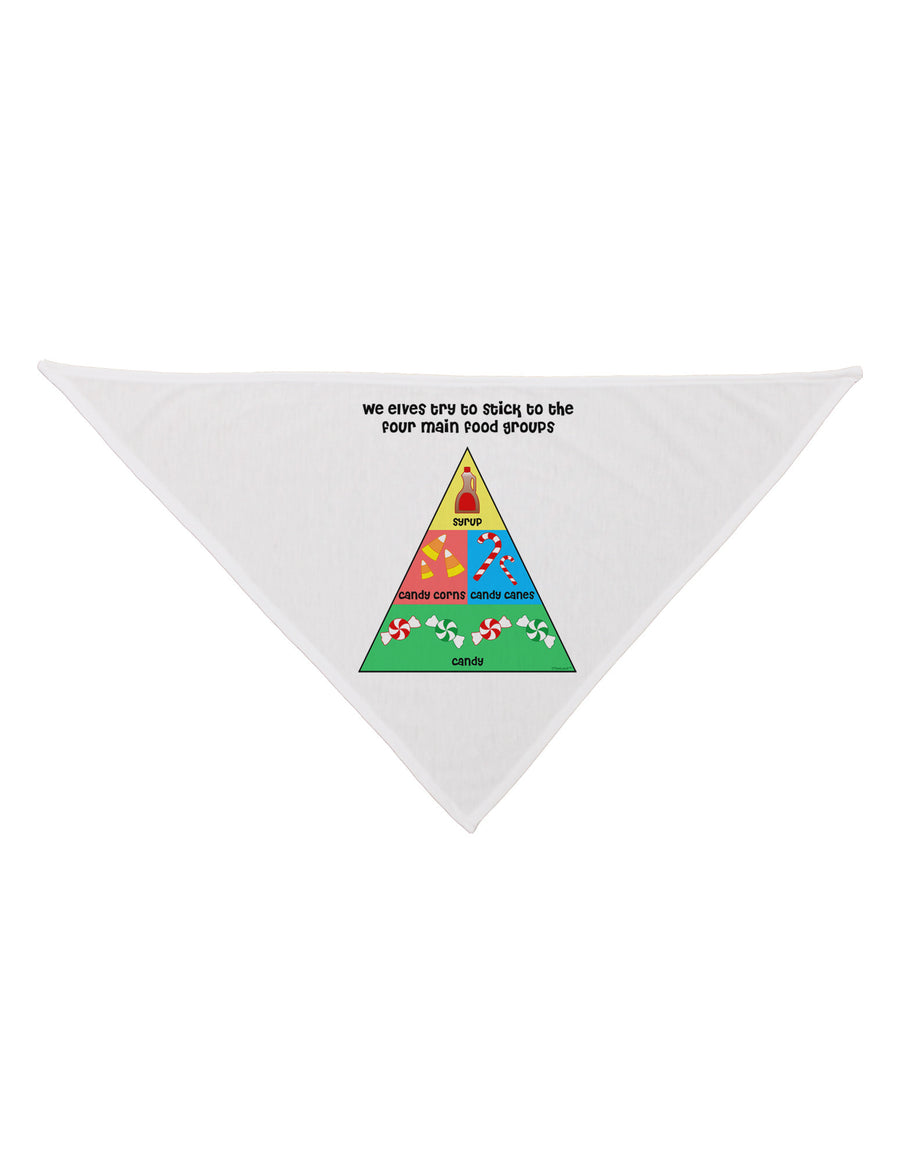 Main Food Groups of an Elf - Christmas Dog Bandana 26-Dog Bandana-TooLoud-White-One-Size-Fits-Most-Davson Sales