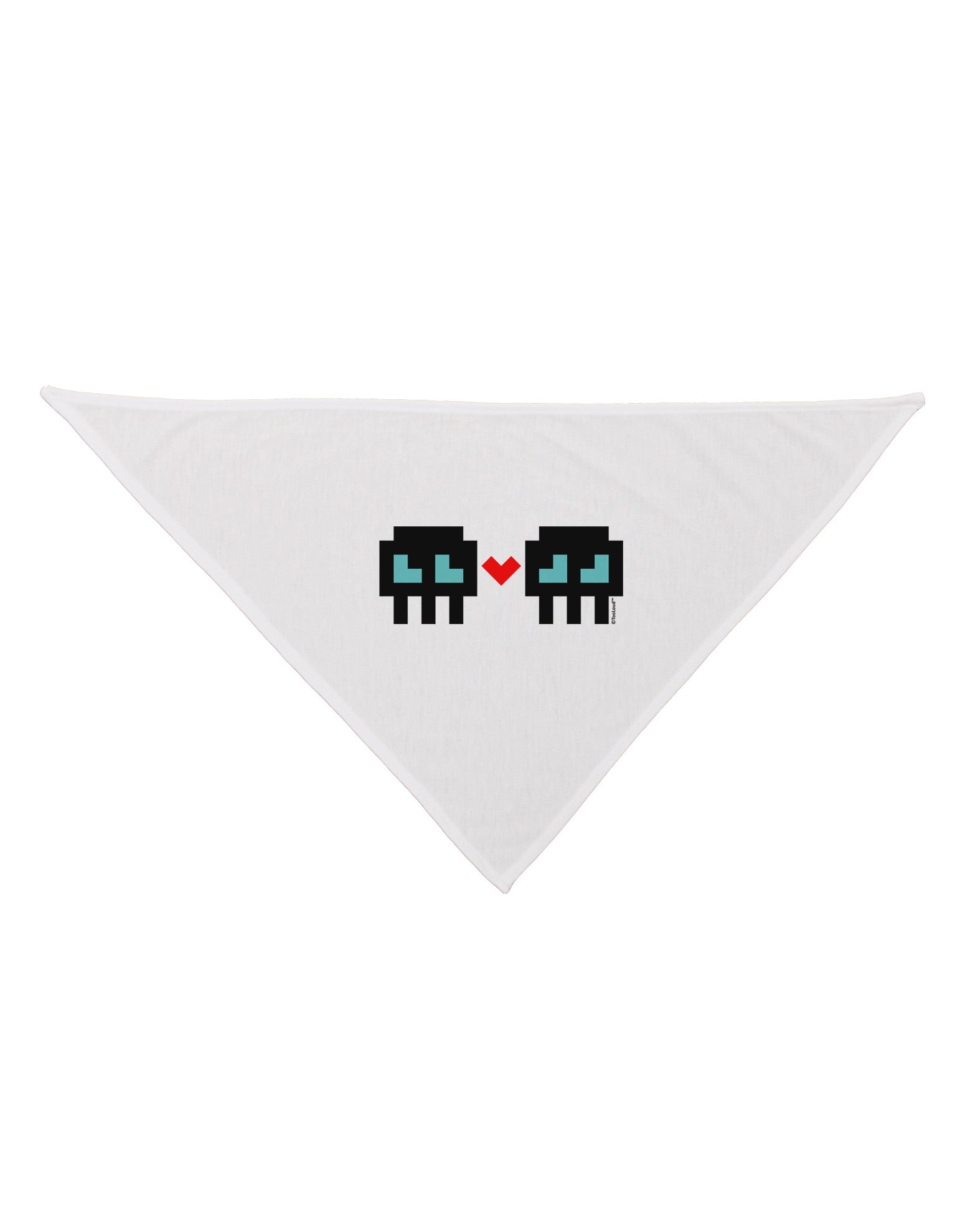 8-Bit Skull Love - Boy and Boy Dog Bandana 26-Dog Bandana-TooLoud-White-One-Size-Fits-Most-Davson Sales