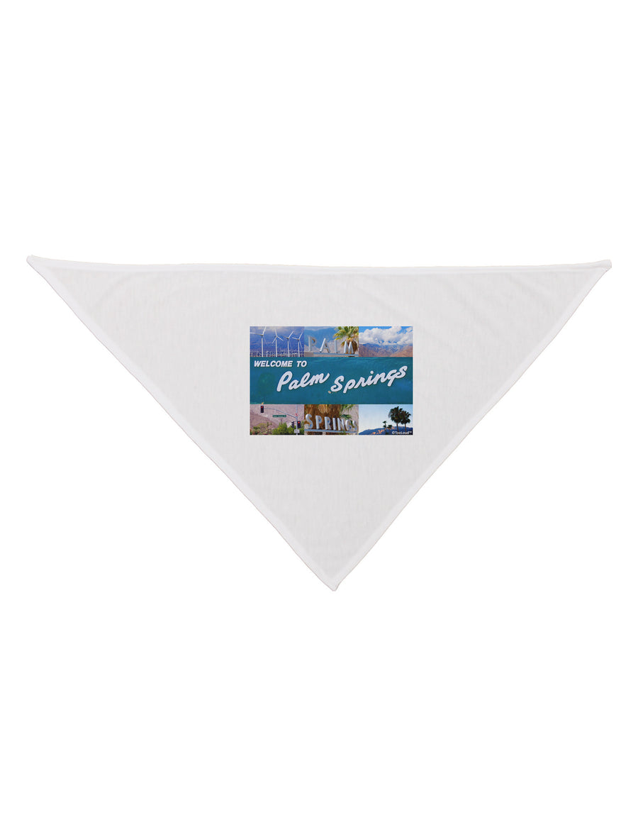 TooLoud Welcome to Palm Springs Collage Dog Bandana 26-Dog Bandana-TooLoud-White-One-Size-Fits-Most-Davson Sales