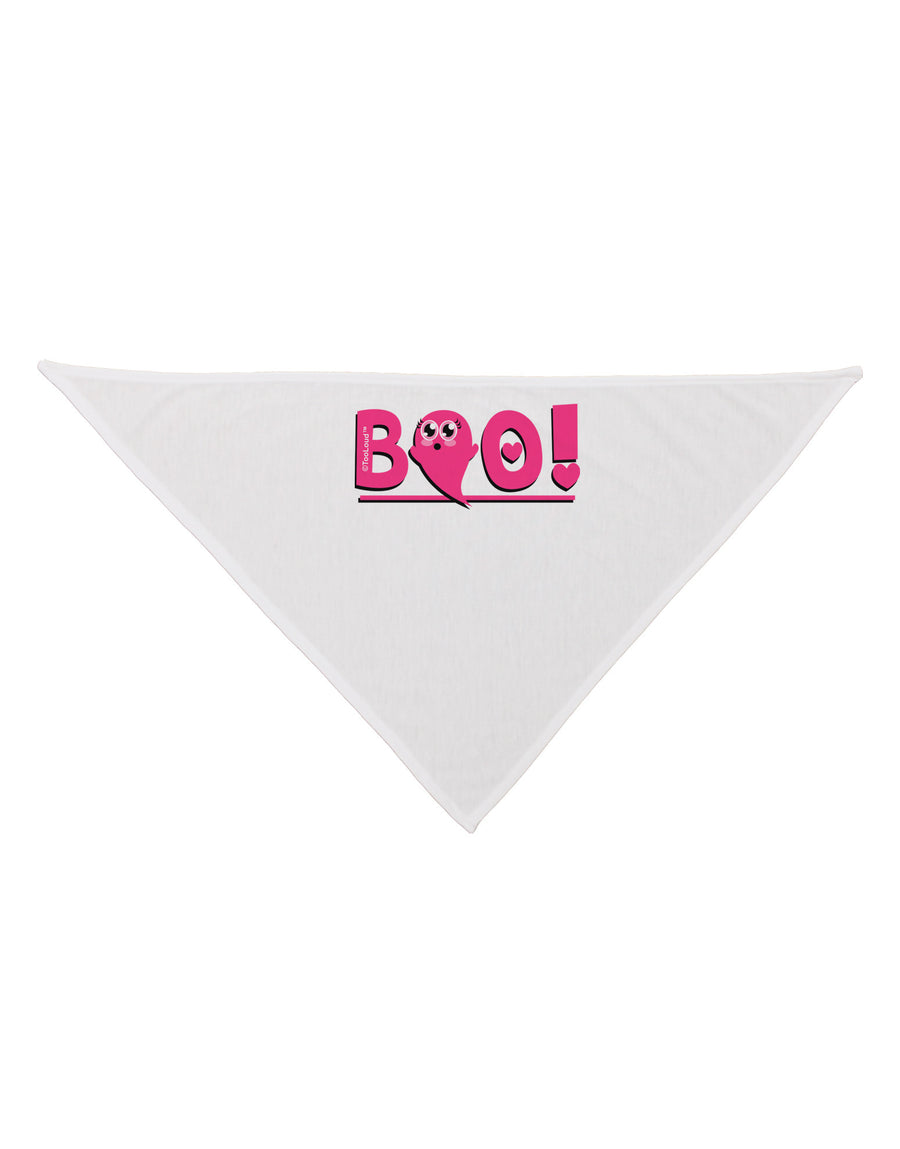 Cute Boo Text Pink Dog Bandana 26-Dog Bandana-TooLoud-White-One-Size-Fits-Most-Davson Sales