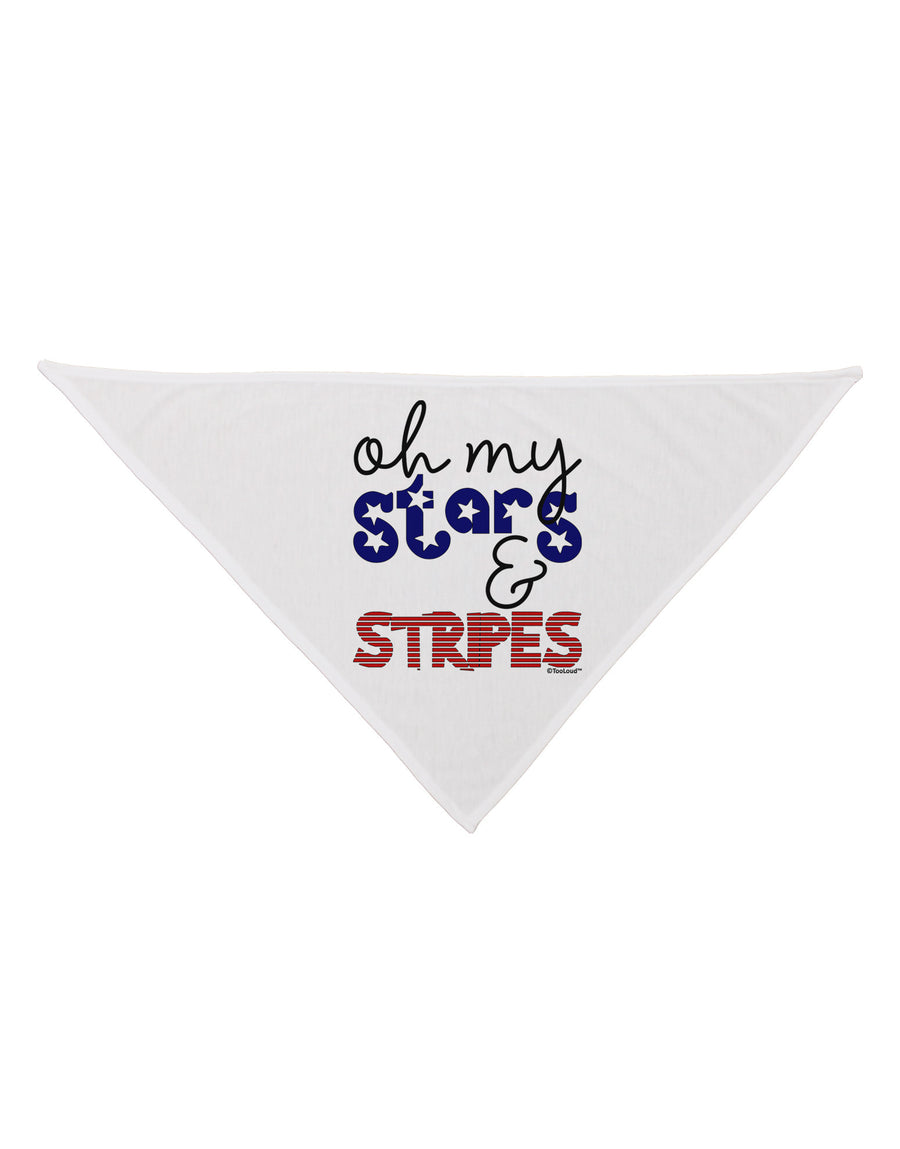 Oh My Stars and Stripes - Patriotic Design Dog Bandana 26-Dog Bandana-TooLoud-White-One-Size-Fits-Most-Davson Sales