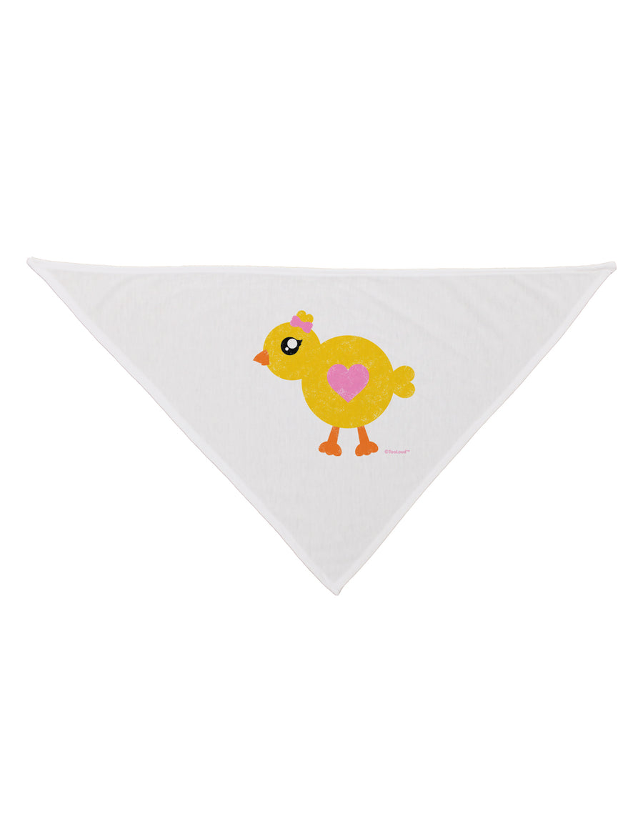 Cute Chick with Bow - Crayon Style Drawing Dog Bandana 26 by TooLoud-Dog Bandana-TooLoud-White-One-Size-Fits-Most-Davson Sales