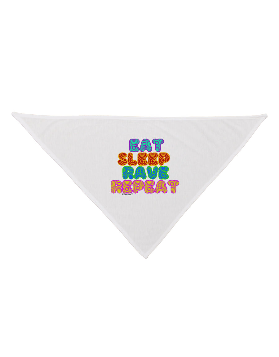 Eat Sleep Rave Repeat Hypnotic Dog Bandana 26 by TooLoud-Dog Bandana-TooLoud-White-One-Size-Fits-Most-Davson Sales