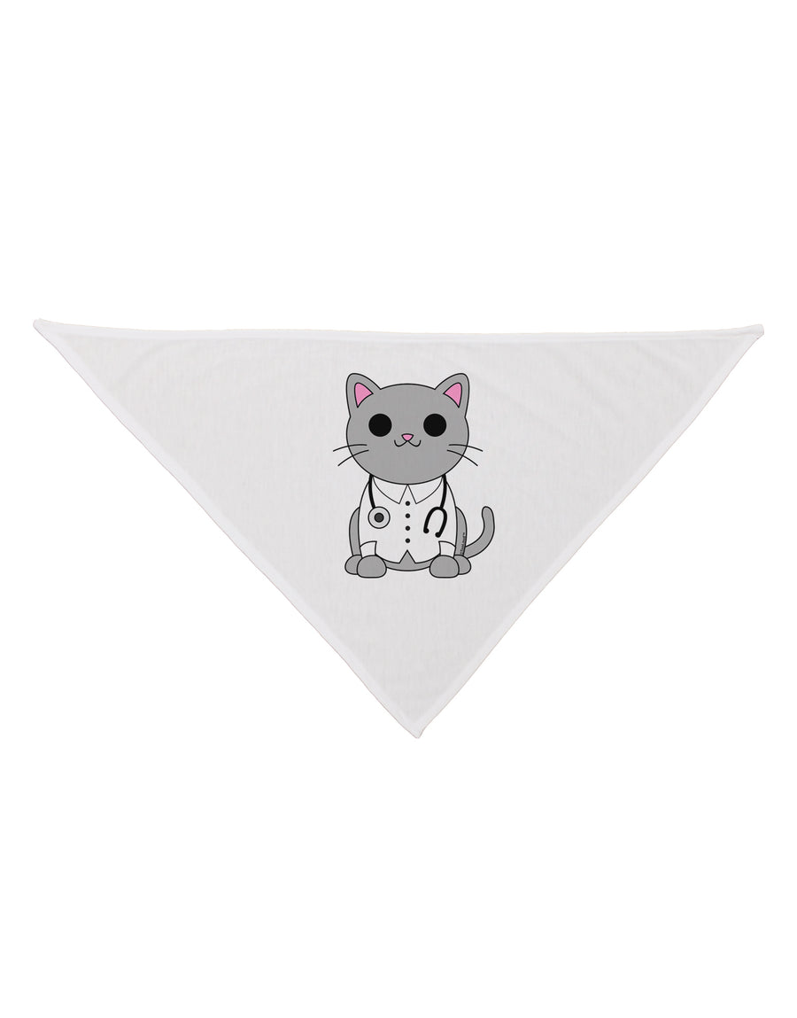 Dr Cat MD - Cute Cat Design Dog Bandana 26 by TooLoud-Dog Bandana-TooLoud-White-One-Size-Fits-Most-Davson Sales