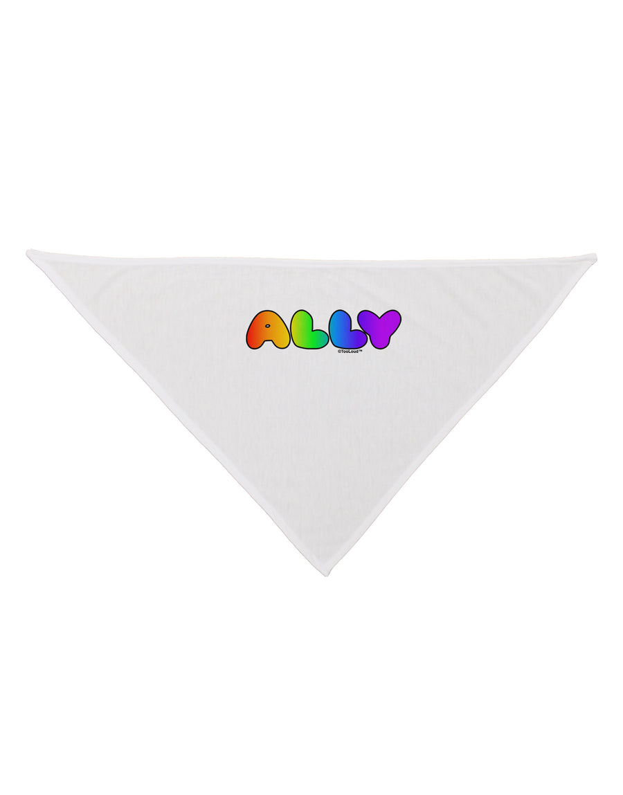 LGBT Ally Rainbow Text Dog Bandana 26 by TooLoud-Dog Bandana-TooLoud-White-One-Size-Fits-Most-Davson Sales