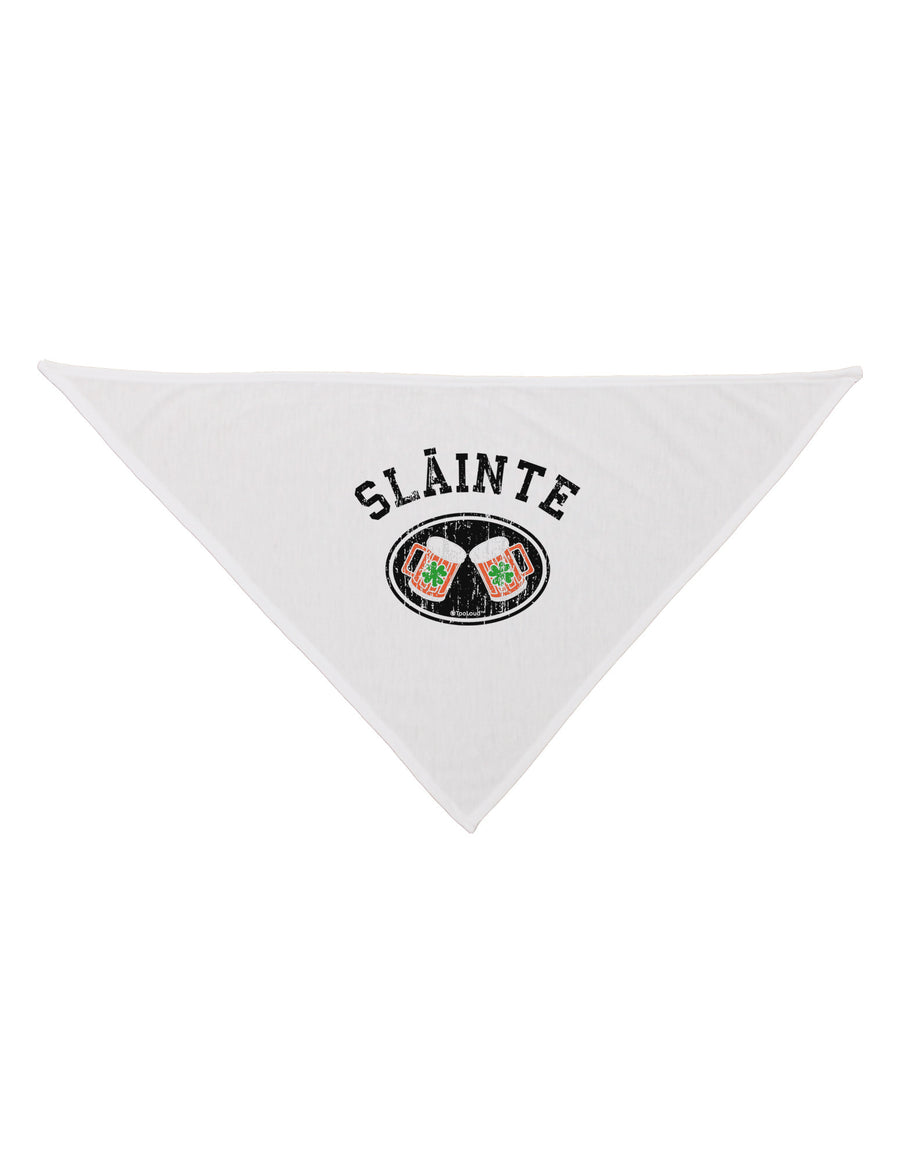 Slainte - St. Patrick's Day Irish Cheers Dog Bandana 26 by TooLoud-Dog Bandana-TooLoud-White-One-Size-Fits-Most-Davson Sales