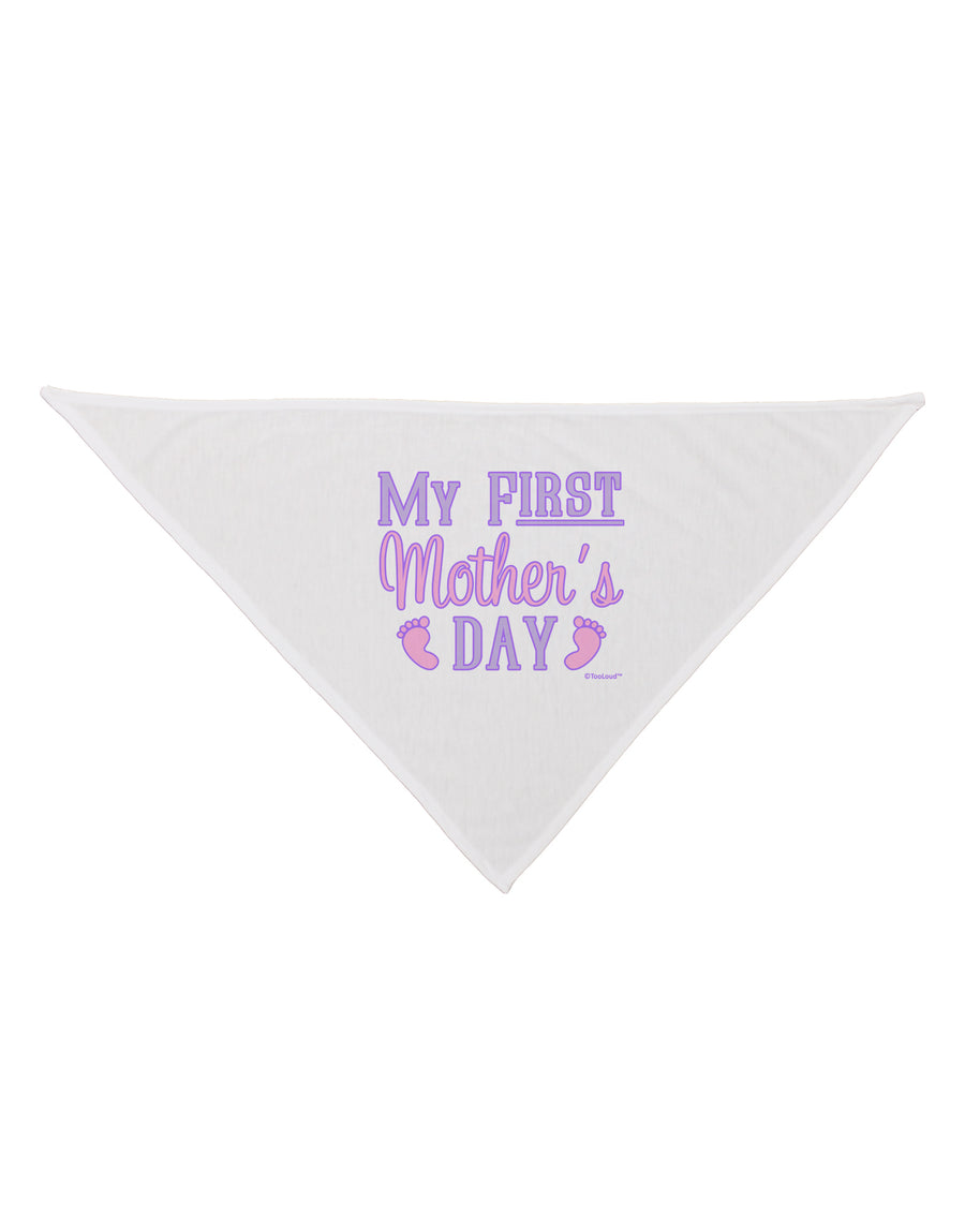 My First Mother's Day - Baby Feet - Pink Dog Bandana 26 by TooLoud-Dog Bandana-TooLoud-White-One-Size-Fits-Most-Davson Sales