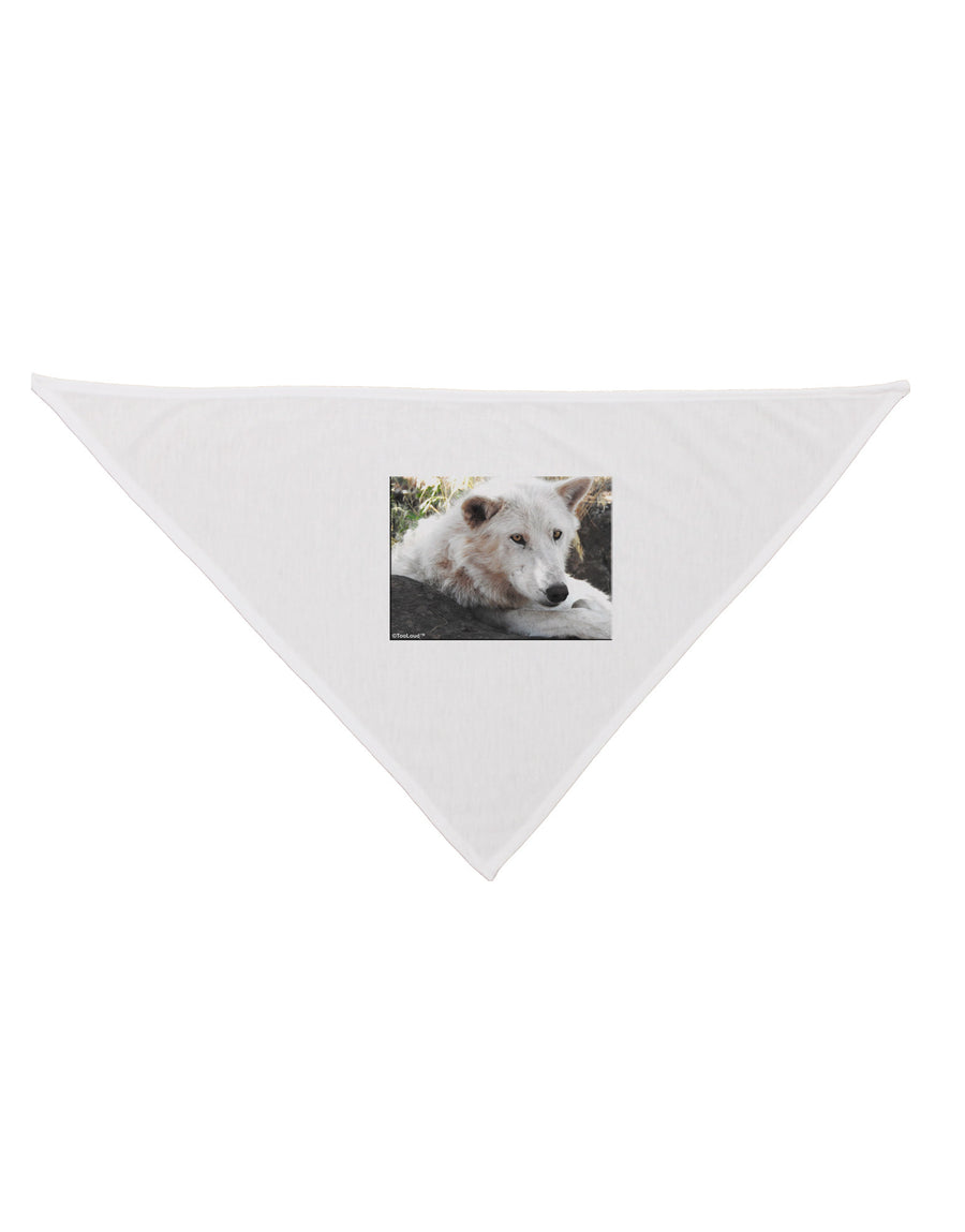 Laying White Wolf Dog Bandana 26-Dog Bandana-TooLoud-White-One-Size-Fits-Most-Davson Sales