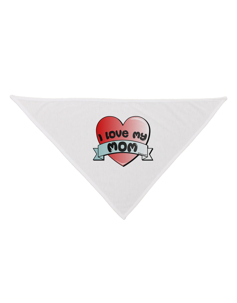 I Love My Mom - Heart Banner Design Dog Bandana 26 by TooLoud-Dog Bandana-TooLoud-White-One-Size-Fits-Most-Davson Sales