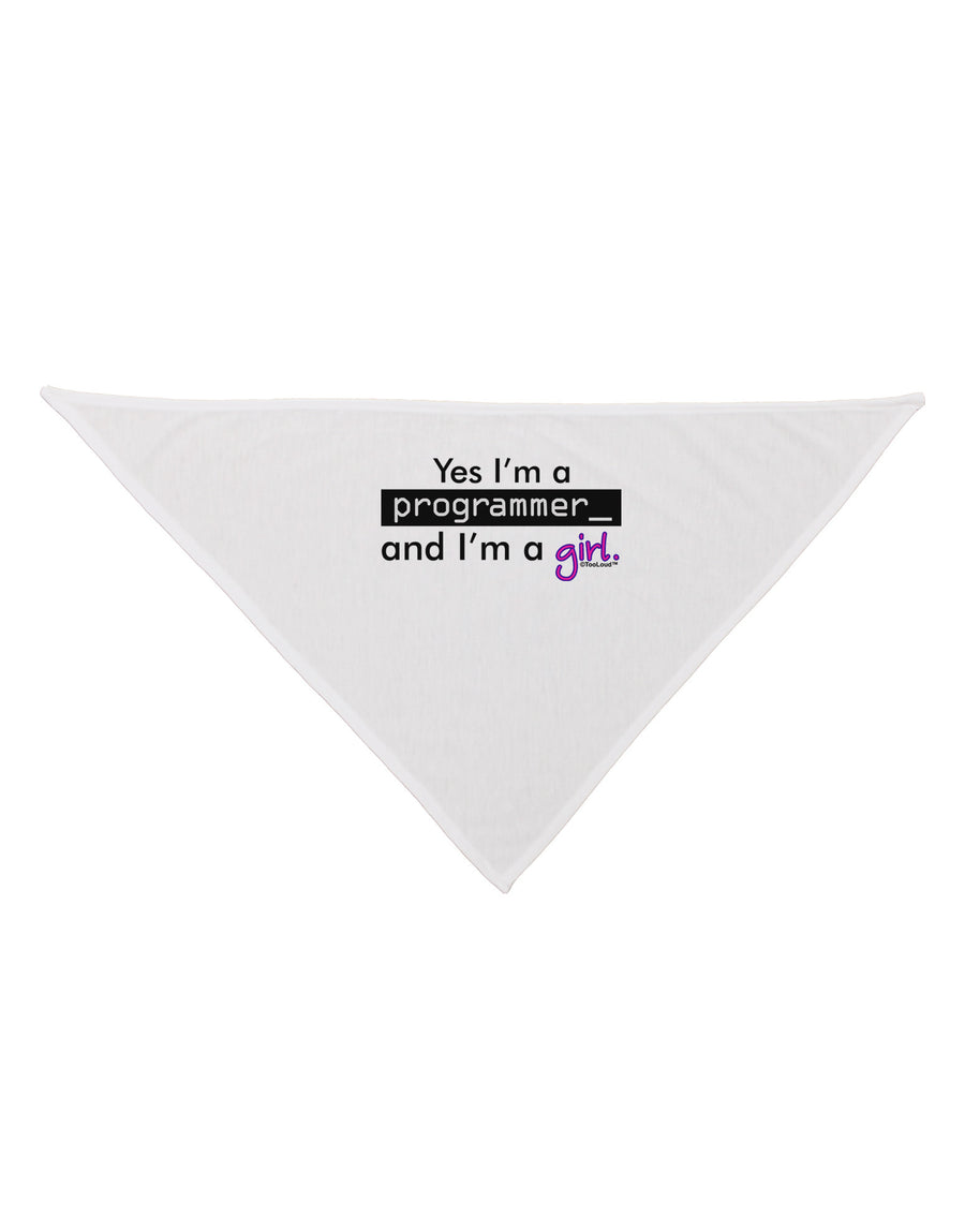 TooLoud Yes I am a Programmer Girl Dog Bandana 26-Dog Bandana-TooLoud-White-One-Size-Fits-Most-Davson Sales