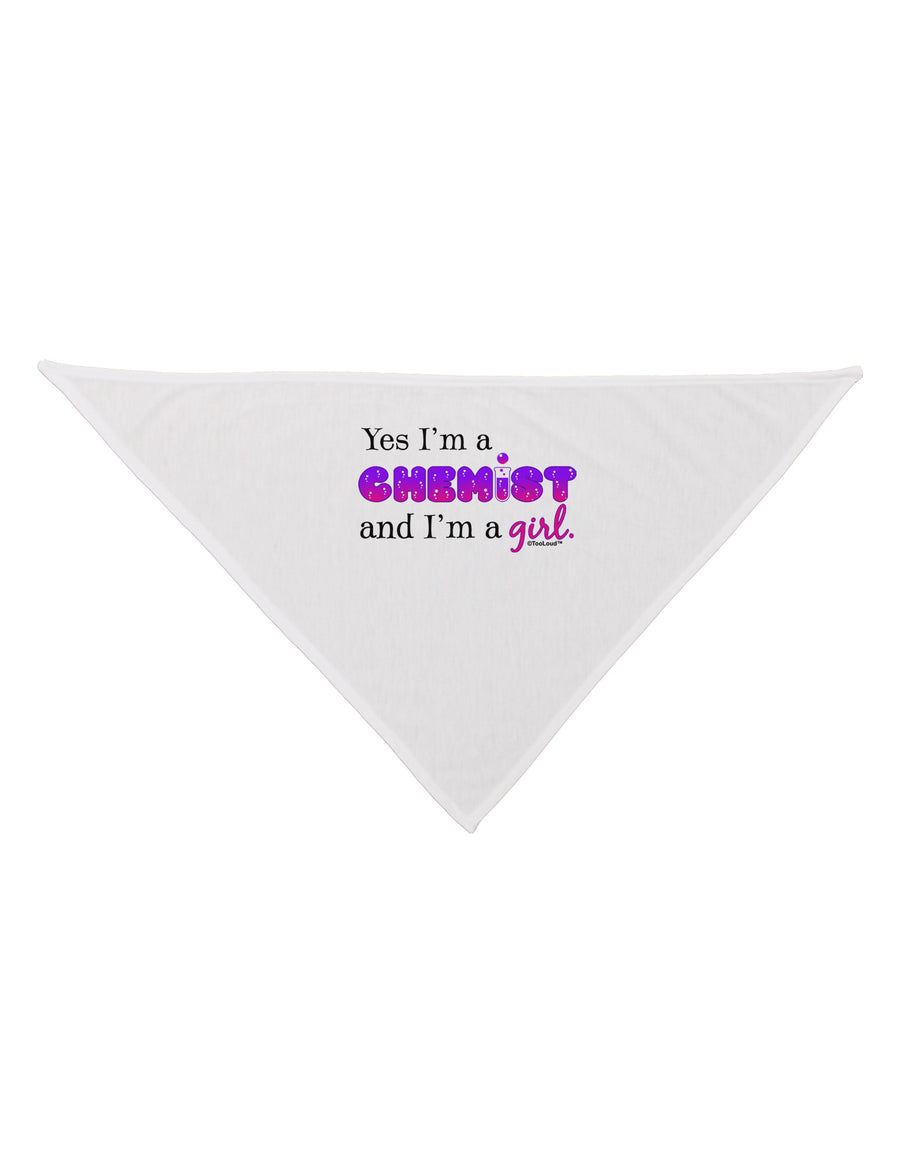 Yes I am a Chemist Girl Dog Bandana 26-Dog Bandana-TooLoud-White-One-Size-Fits-Most-Davson Sales