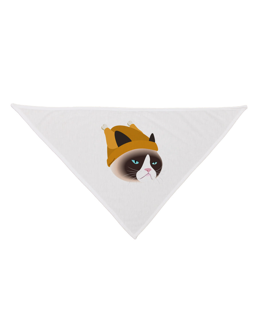 Disgruntled Cat Wearing Turkey Hat Dog Bandana 26&#x22; by-Dog Bandana-TooLoud-White-One-Size-Fits-Most-Davson Sales