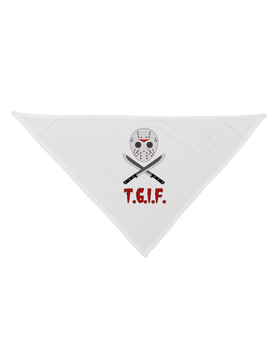 Scary Mask With Machete - TGIF Dog Bandana 26-Dog Bandana-TooLoud-White-One-Size-Fits-Most-Davson Sales