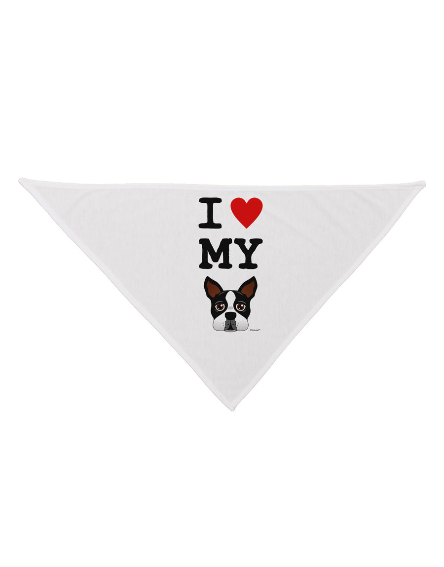 I Heart My Boston Terrier Dog Bandana 26-Dog Bandana-TooLoud-White-One-Size-Fits-Most-Davson Sales