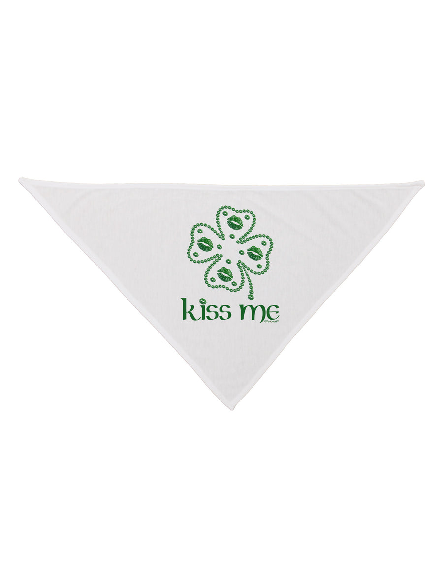 Kiss Me Clover Dog Bandana 26-Dog Bandana-TooLoud-White-One-Size-Fits-Most-Davson Sales