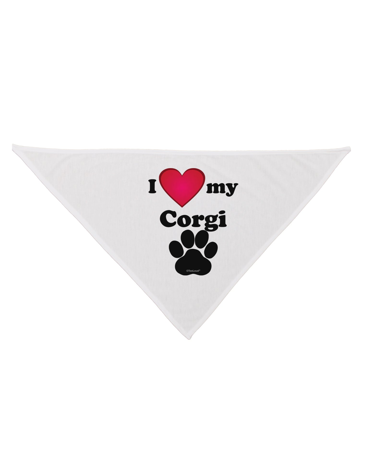 I Heart My Corgi Dog Bandana 26 by TooLoud-TooLoud-White-One-Size-Fits-Most-Davson Sales