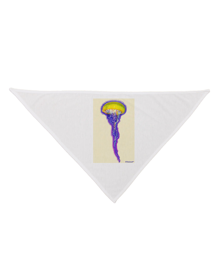 Jellyfish Outlined in Purple Watercolor Dog Bandana 26-Dog Bandana-TooLoud-White-One-Size-Fits-Most-Davson Sales