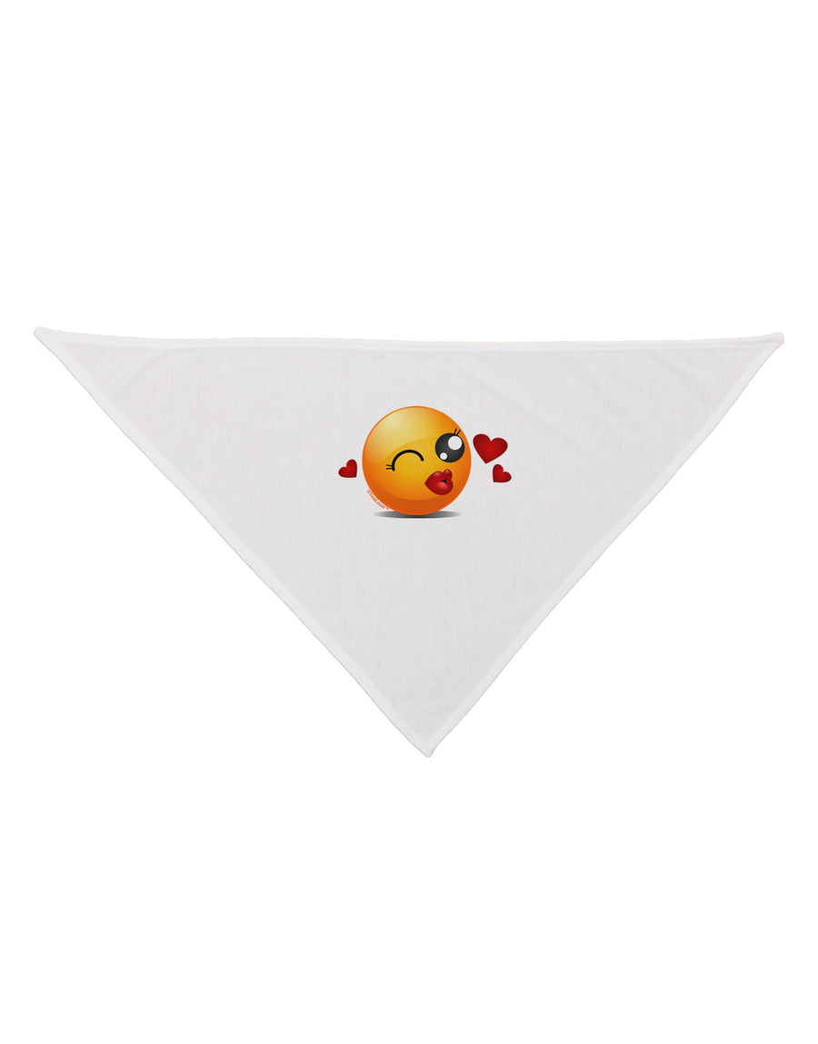 Kissy Face Emoji Girl Dog Bandana 26-Dog Bandana-TooLoud-White-One-Size-Fits-Most-Davson Sales