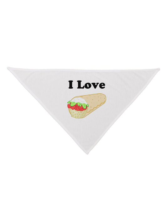 I Love Burritos - Funny Food Dog Bandana 26-Dog Bandana-TooLoud-White-One-Size-Fits-Most-Davson Sales